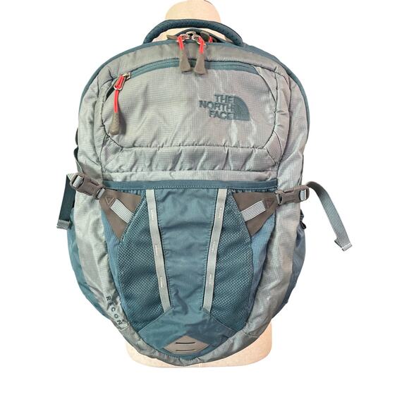 The North Face Recon Backpack Gray Blue Laptop Hiking School Bag - Picture 1 of 11